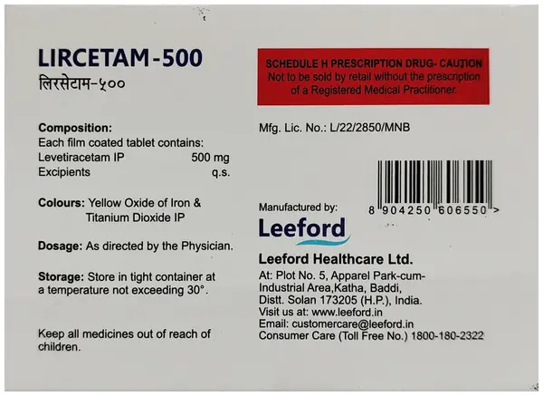 Lircetam 500 Tablet