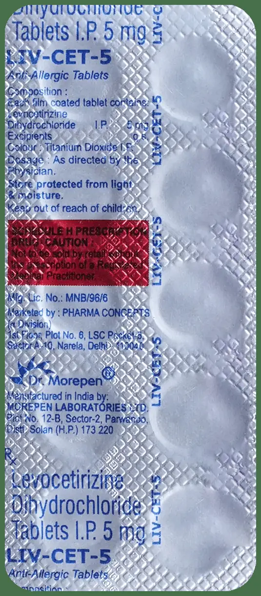 Livcet 5mg Tablet