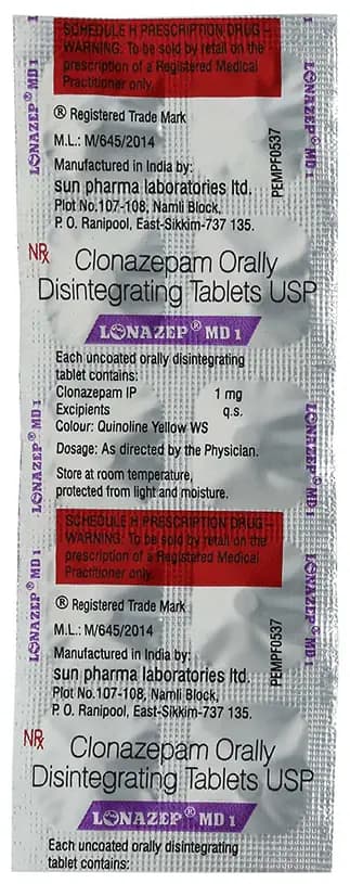 Lonazep 1mg Tablet MD thumbnail 3