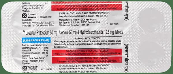 Losar Beta-H Tablet thumbnail 2