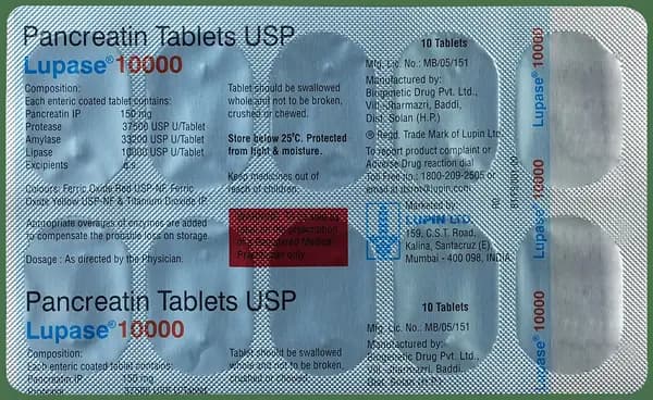 Lupase 10000 Tablet thumbnail 2