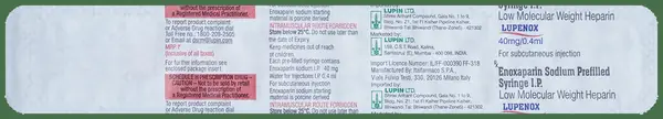 Lupenox 40mg Injection