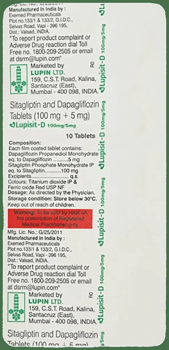 Lupisit D 5mg/100mg Tablet thumbnail 2