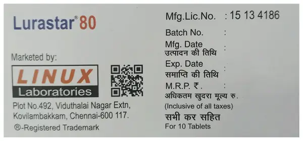 Lurastar 80mg Tablet thumbnail 2