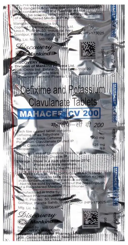 Mahacef-CV 200 Tablet thumbnail 2