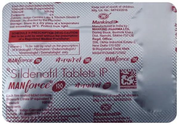 Manforce 100mg Tablet thumbnail 2