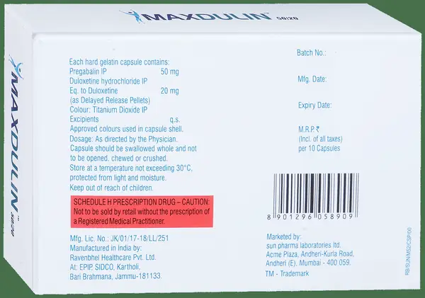Maxdulin 50/20 Capsule DR