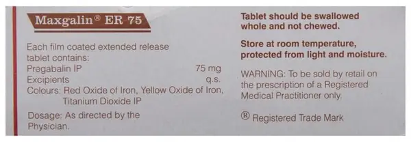 Maxgalin ER 75 Tablet thumbnail 3