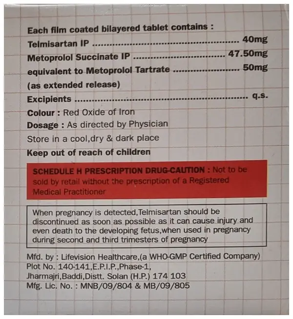 Cardiotel-Beta 50 Tablet ER thumbnail 2