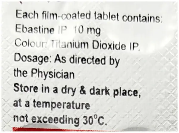 Ebast 10mg Tablet thumbnail 5