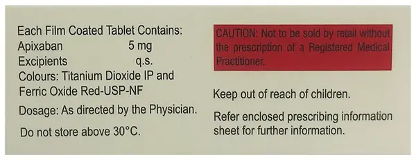 Elixaban 5mg Tablet thumbnail 3