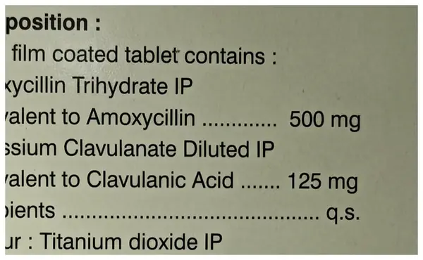 Elly Clav 500mg/125mg Tablet thumbnail 2