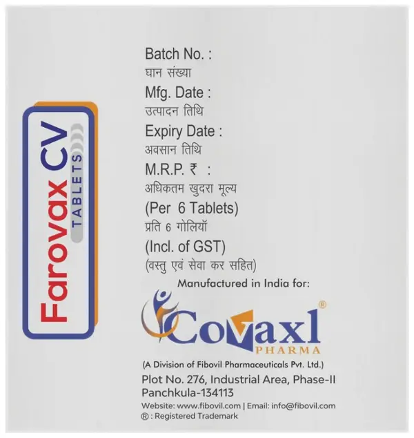 Farovax CV 200mg/125mg Tablet thumbnail 3
