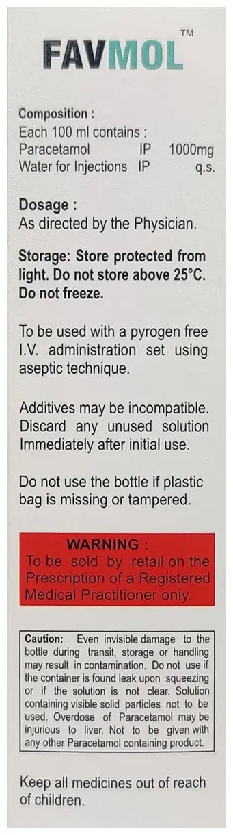 Favmol 1000mg/100ml Infusion thumbnail 4