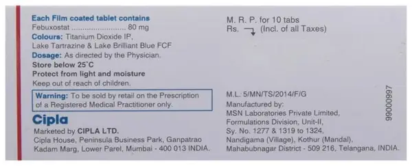 Febucip 80 Tablet thumbnail 5