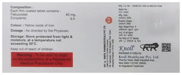 Febuxot 40mg Tablet thumbnail 2