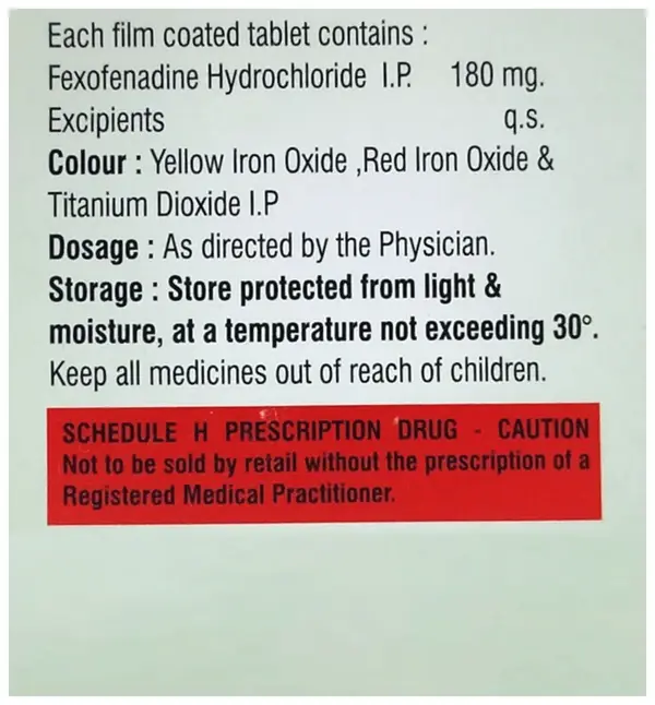 Fexovax 180MG Tablet thumbnail 3