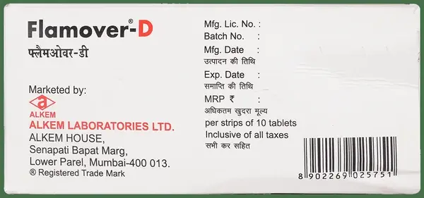 Flamover D 50mg/10mg Tablet thumbnail 5