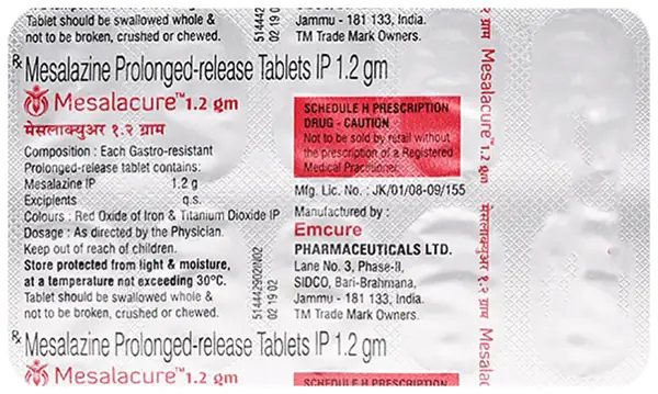Mesalacure 1200mg Tablet thumbnail 2