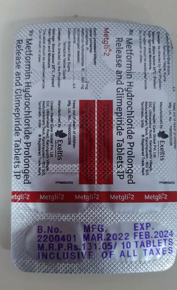 Metgli 2mg/500mg Tablet PR