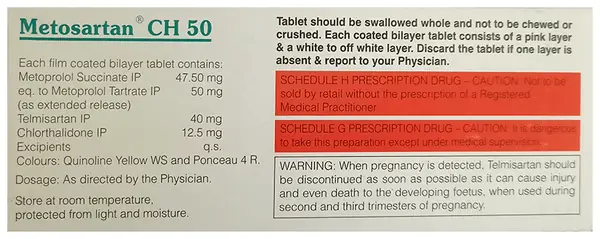 Metosartan CH 50 Tablet ER
