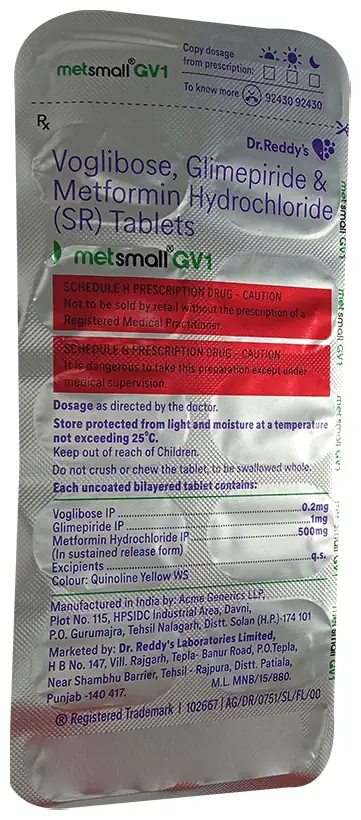 Metsmall GV 1 Tablet SR thumbnail 2