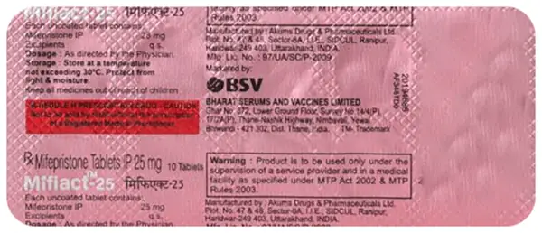Mifiact 25mg Tablet thumbnail 4
