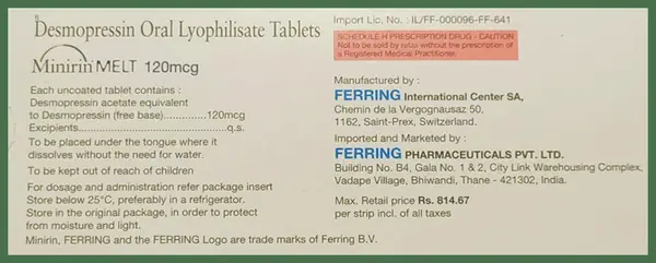 Minirin Melt 120mcg Tablet