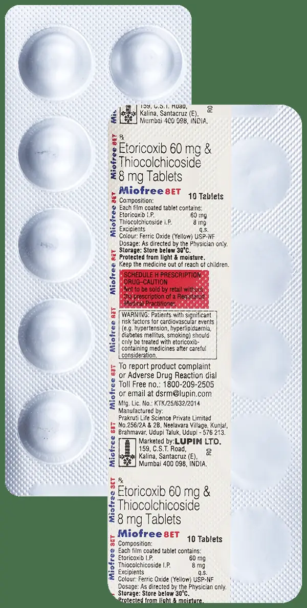 Miofree ET 60mg/8mg Tablet