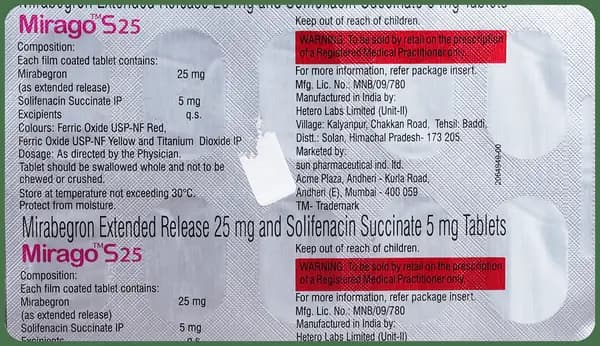 Mirago S 25 Tablet ER thumbnail 4