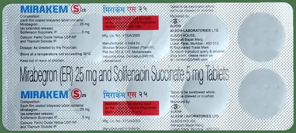 Mirakem S 25mg/5mg Tablet