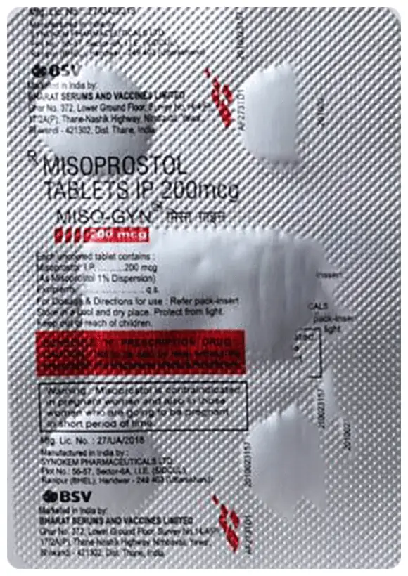 Miso-Gyn 200 Tablet thumbnail 2