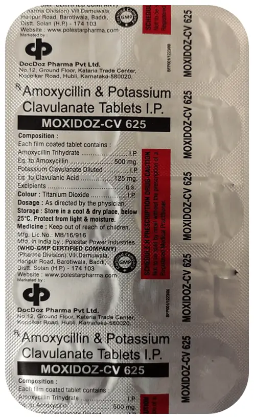 Moxidoz-CV 625 Tablet thumbnail 5