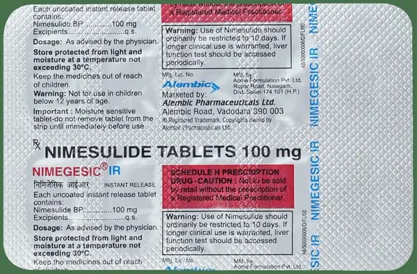 Nimegesic 100mg Tablet IR thumbnail 2