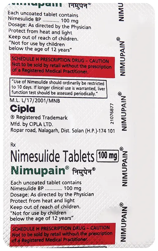 Nimupain 100mg Tablet thumbnail 4
