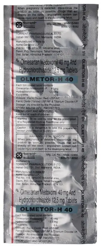 Olmetor-H 40 Tablet thumbnail 2