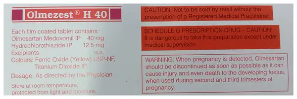 Olmezest H 40 Tablet