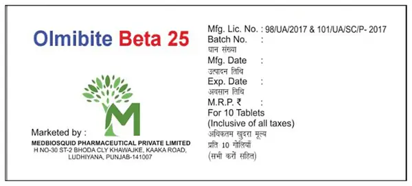 Olmibite Beta 25 Tablet ER