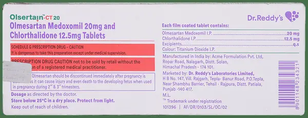 Olsertain-CT 20 Tablet thumbnail 5