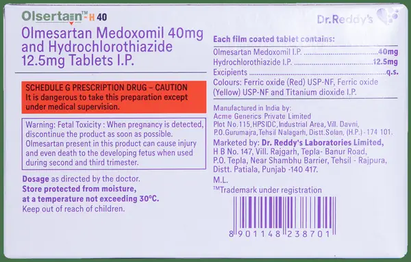 Olsertain-H 40 Tablet thumbnail 4