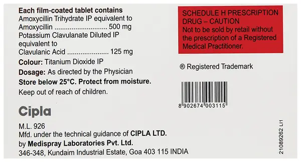 Omniclav 625 Tablet