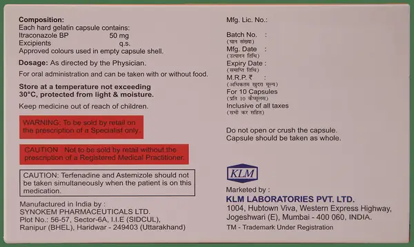Onitraz SB 50mg Capsule thumbnail 2