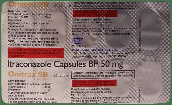 Onitraz SB 50mg Capsule thumbnail 4