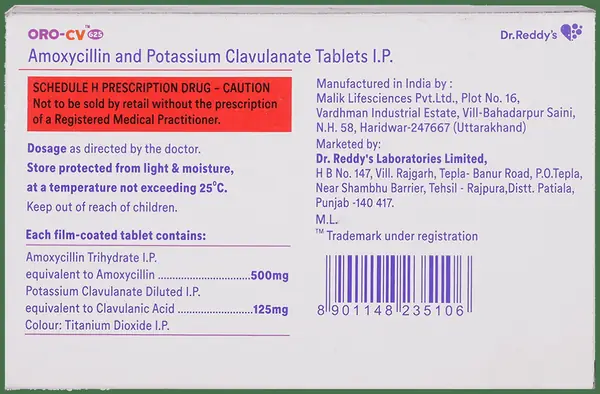 Oro-CV 625 Tablet
