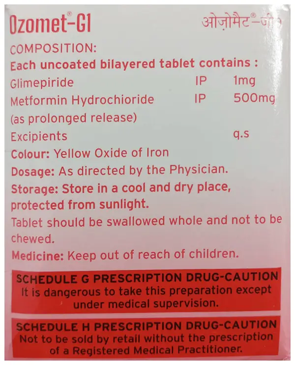 Ozomet-G 1 Tablet PR