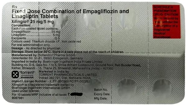 Xilingio 25mg/5mg Tablet thumbnail 2