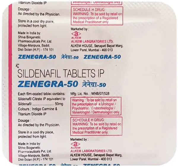 Zenegra 50mg Tablet thumbnail 3