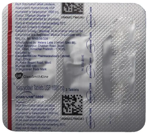 Zimivir 1000 Tablet thumbnail 2
