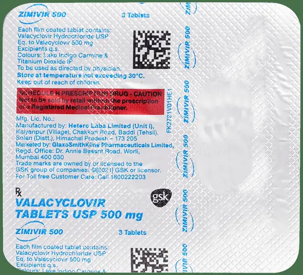 Zimivir 500 Tablet thumbnail 3