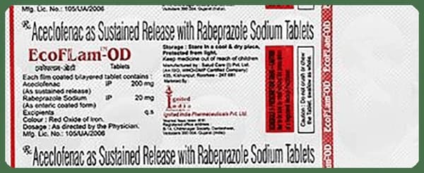Ecoflam OD 200mg/20mg Tablet